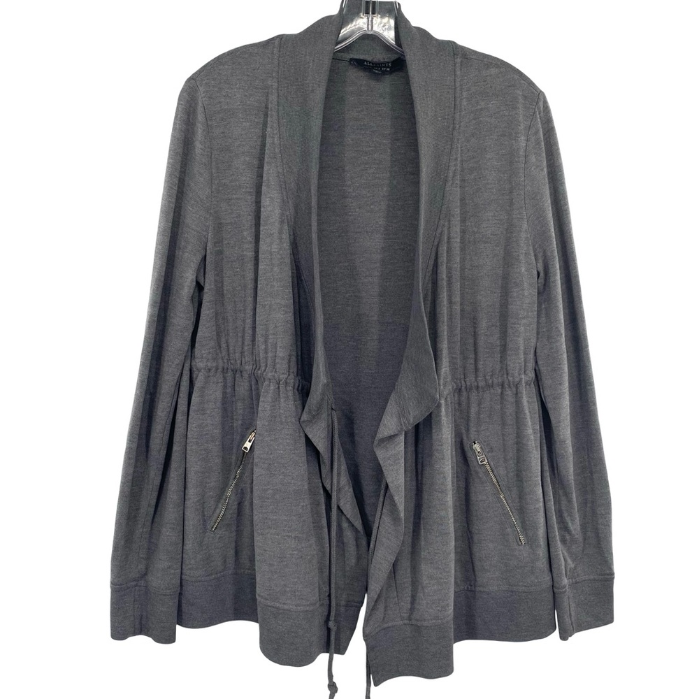 All Saints Gina Drape Jersey Drawstring Jacket